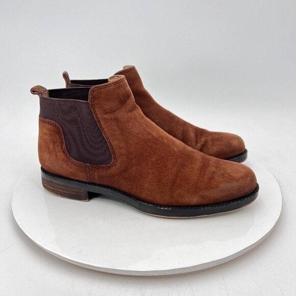 Franco Sarto Happily Women Size 7 M Brown Leather Side Elastic Chelsea Boot - Picture 4 of 15